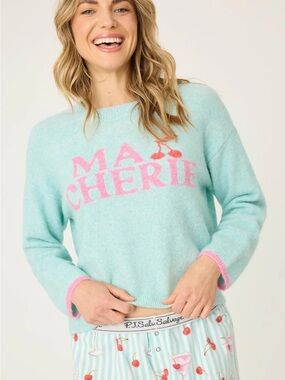P.J. Salvage MA CHERIE Light Blue Mint Snuggle Sweater